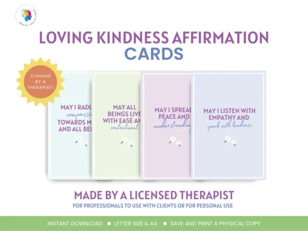 Loving Kindness Intention Setting Affirmations Cards Metta Meditation