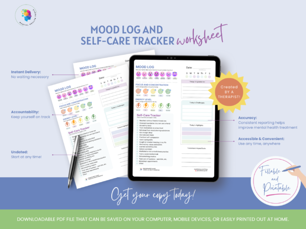 mood log and self care tracker