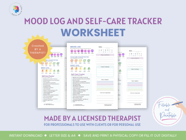 mood log and self care tracker