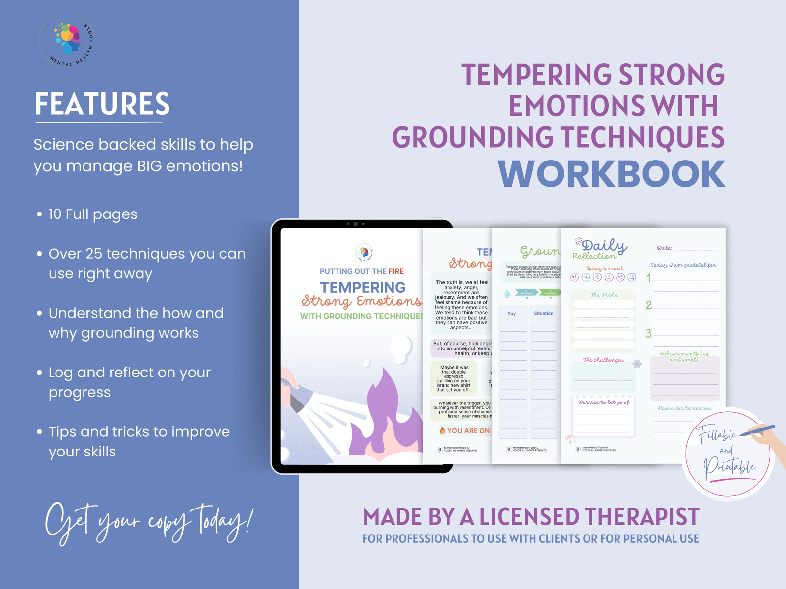 mental health grounding techniques workbook: manage anxiety, anger & strong emotions with dbt skills