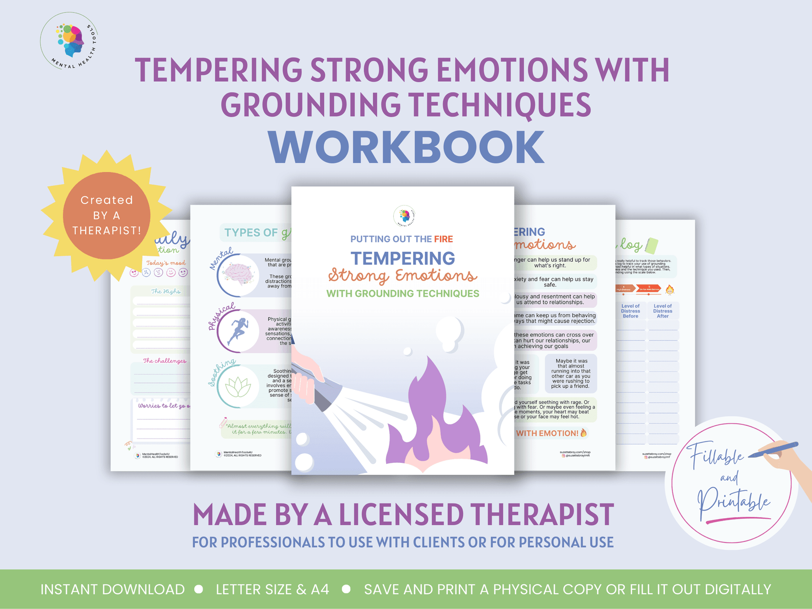 mental health grounding techniques workbook: manage anxiety, anger & strong emotions with dbt skills